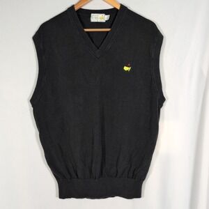 VTG Masters Sweater Vest Mens XL Black Pullover Slazenger Augusta National